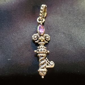 Barbara Bixby 18k & Amethyst Fleur De Key Pendant